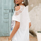Lace Detail Round Neck Cold Shoulder Blouse