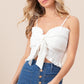 BiBi Ruffled Smocked Ribbon Detail Cami - Brand BiBi
