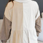 Color Block Collared Neck Drop Shoulder Shacket