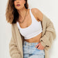 Open Front Long Sleeve Longline Cardigan