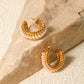 Jack & Din Stainless Steel Pearl C-Hoop Earrings
