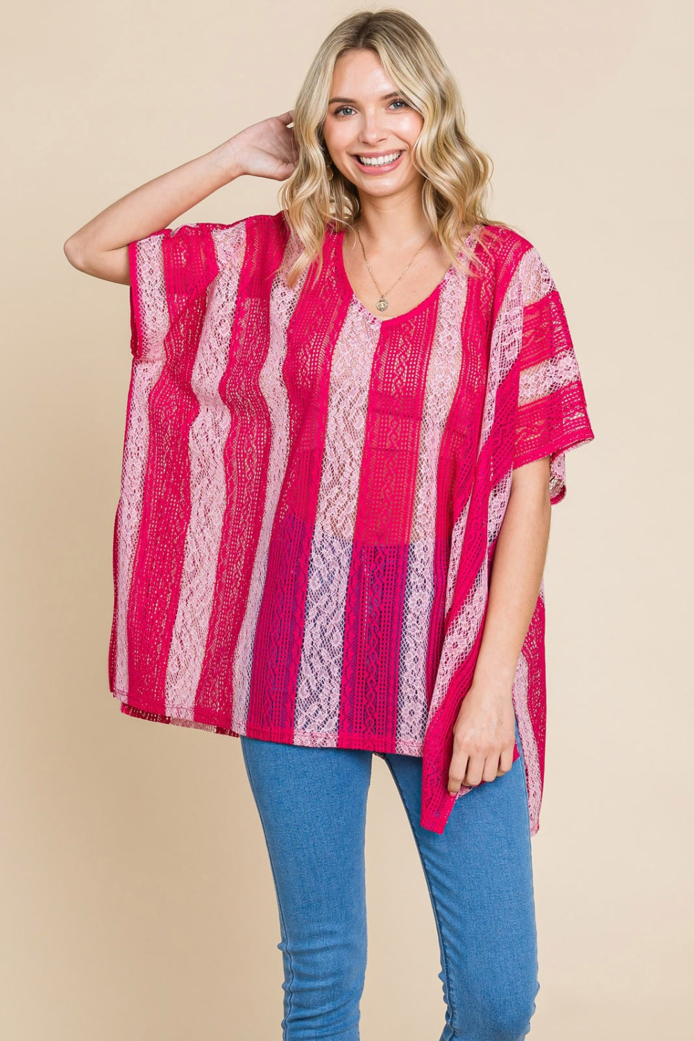 Cotton Bleu by Nu Label V Neck Drop Shoulder Oversize Top *