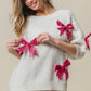BiBi Sequin Bow Puff Sleeve Sweater - Brand BiBi