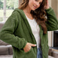 Zip Up Long Sleeve Fuzzy Hooded Outerwear