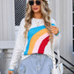 Angel Wings Rainbow Round Neck Long Sleeve Sweater