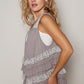 POL Ruffled Open Front Sleeveless Cardigan