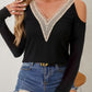 V-Neck Cold Shoulder Long Sleeve T-Shirt