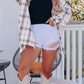 Plaid Button Up Long Sleeve Shacket
