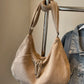 Ribbed Adjustable Strap Shoulder Bag