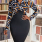 Twisted Printed Long Sleeve Mini Dress