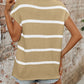 Striped Round Neck Short Sleeve Knit Top