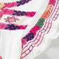 Printed Round Neck Cap Sleeve Blouse