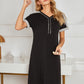 Contrast Stitching Contrast Short Sleeve Dress