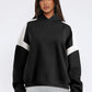 Contrast Dropped Shoulder Long Sleeve Hoodie
