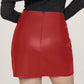 Ruched Mini Skirt with Zipper