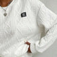 Texture Round Neck Long Sleeve Top and Pants Set