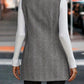 Buttoned Collared Neck Longline Vest Coat