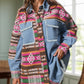 Geometric Collared Neck Long Sleeve Shacket