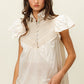 BiBi Half Button Collared Neck Short Sleeve Top - Brand BiBi
