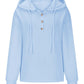 Drawstring Quarter Button Long Sleeve Hoodie