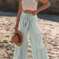 Tied Ruched Wide Leg Pants