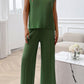 Devine Round Neck Short Sleeve Top and Pants Set