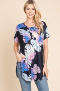 BOMBOM Printed Round Neck Short Sleeve T-Shirt *