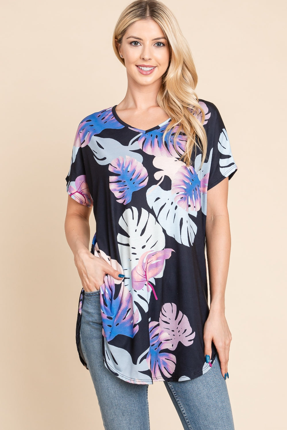 BOMBOM Printed Round Neck Short Sleeve T-Shirt *