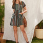 Pocketed Striped Short Sleeve Dress