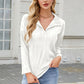 Texture Collared Neck Long Sleeve Blouse