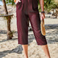 Pocketed Elastic Waist Capris