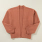 Slit Open Front Dropped Shoulder Cardigan