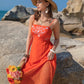 Embroidered Square Neck Midi Cami Dress