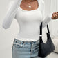 Devine Lace Detail Scoop Neck Long Sleeve T-Shirt