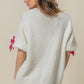 BiBi Sequin Bow Puff Sleeve Sweater - Brand BiBi
