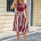 Printed Tie Waist Short Sleeve Dress