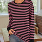 Striped Round Neck Long Sleeve T-Shirt