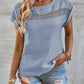 Cutout Round Neck Short Sleeve Top