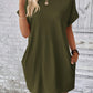 Full Size Round Neck Short Sleeve Mini Dress