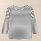 Striped Round Neck Long Sleeve Top