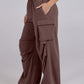 Elastic Waist Wide Leg Pants with Pockets
