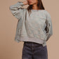 BiBi Mineral Washed Checkered Round Neck Denim Top - Brand BiBi