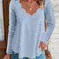 Eyelet Long Sleeve Blouse