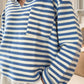 Stripe Chest Pocket Notched Top