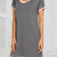 Contrast Trim Short Sleeve Lounge Dress