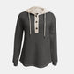 Full Size Waffle-Knit Contrast Long Sleeve Hoodie