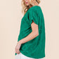 BOMBOM Textured Floral Pattern Short Sleeve T-Shirt