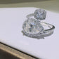 2 Carat Moissanite 925 Sterling Silver Bypass Ring