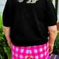 Plus Size CHEERS Round Neck Short Sleeve Sweater