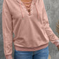 Lace Up Long Sleeve Hoodie